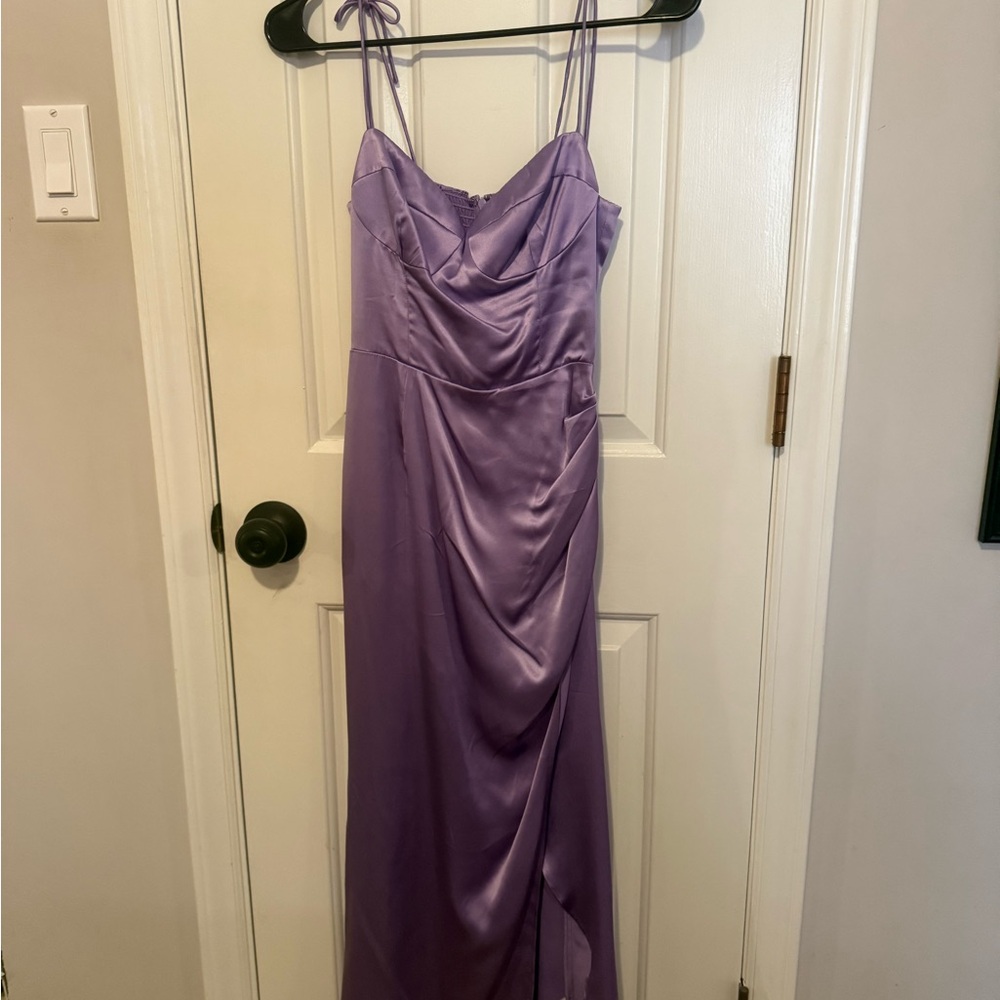 Reformation Marguerite Silk Dress in Lilac - Picture 6 of 6